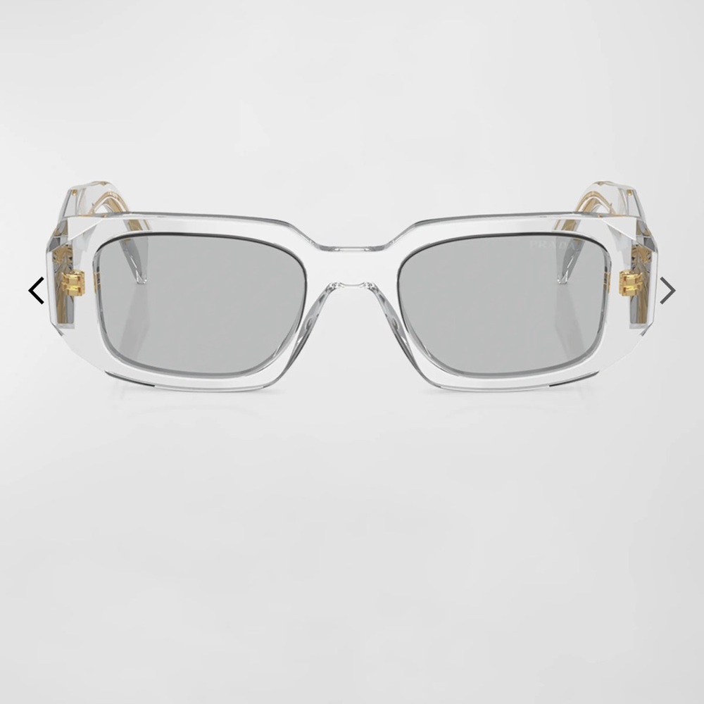 Prada Clear and Gold Square Sunglasses